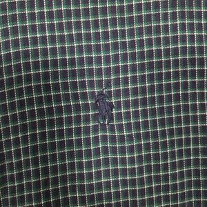 Vintage Ralph Lauren Shirt Mens Large Blue Green Blaire Long sleeve button down